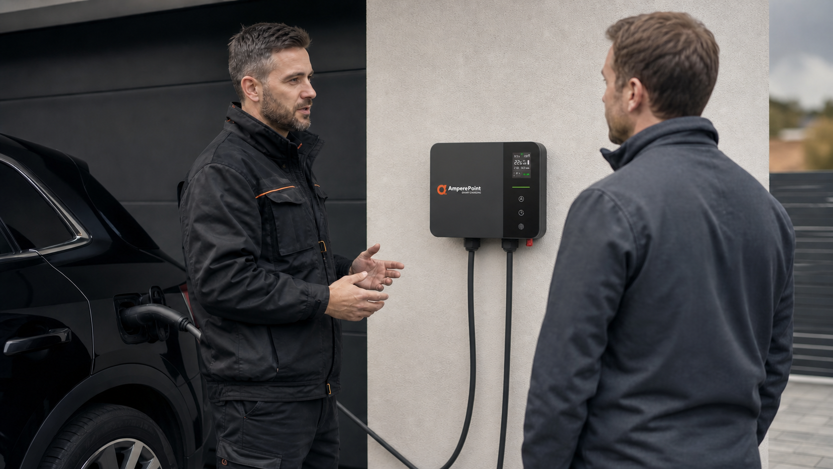 Rozmowa o ładowaniu samochodu elektrycznego
