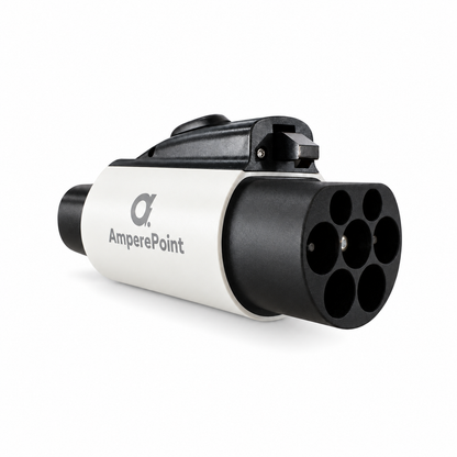 AmperePoint Type 2 to Tesla NACS adapter – Type 2 socket side for the charging cable plug