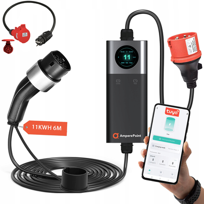 Przenośna ładowarka Q11 (16A, Typ 2, 11kW) + Adapter CEE16A-Schuko