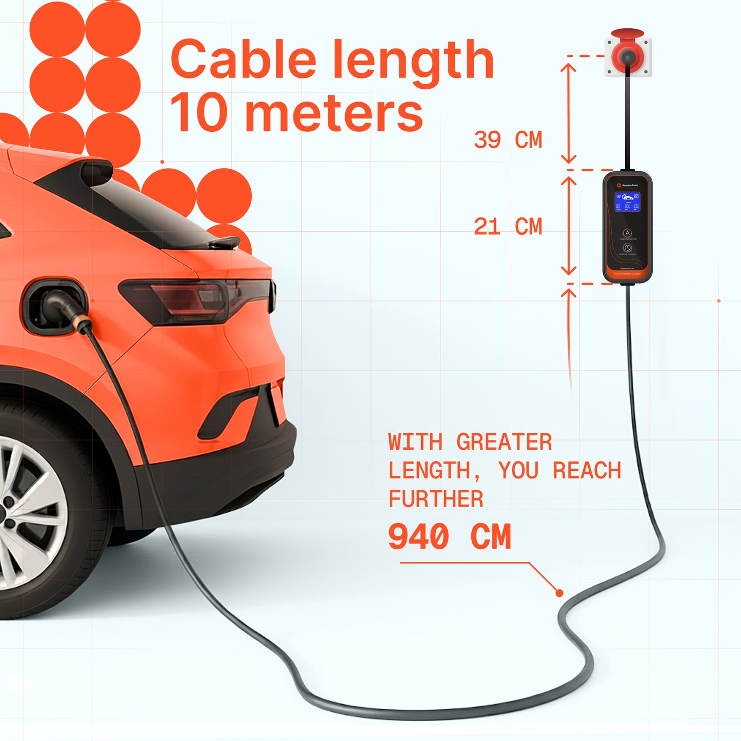 Przenośna ładowarka P11L (16A, typ 2, 11kW, 10 m)