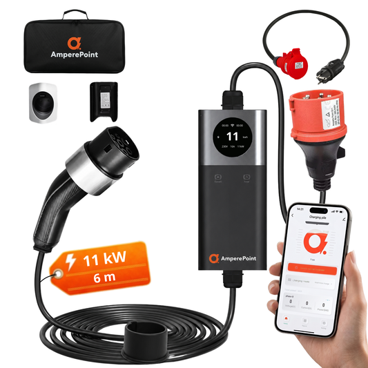 Przenośna ładowarka Q11 (16A, Typ 2, 11kW) + Adapter CEE16A-Schuko