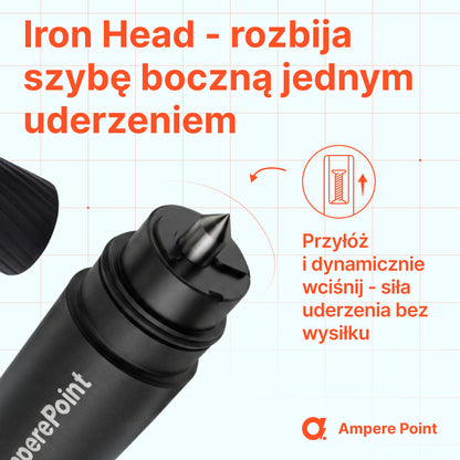 Ampere Hammer: awaryjny wybijak do szyb i przecinarka pasów bezpieczeństwa 2 w 1