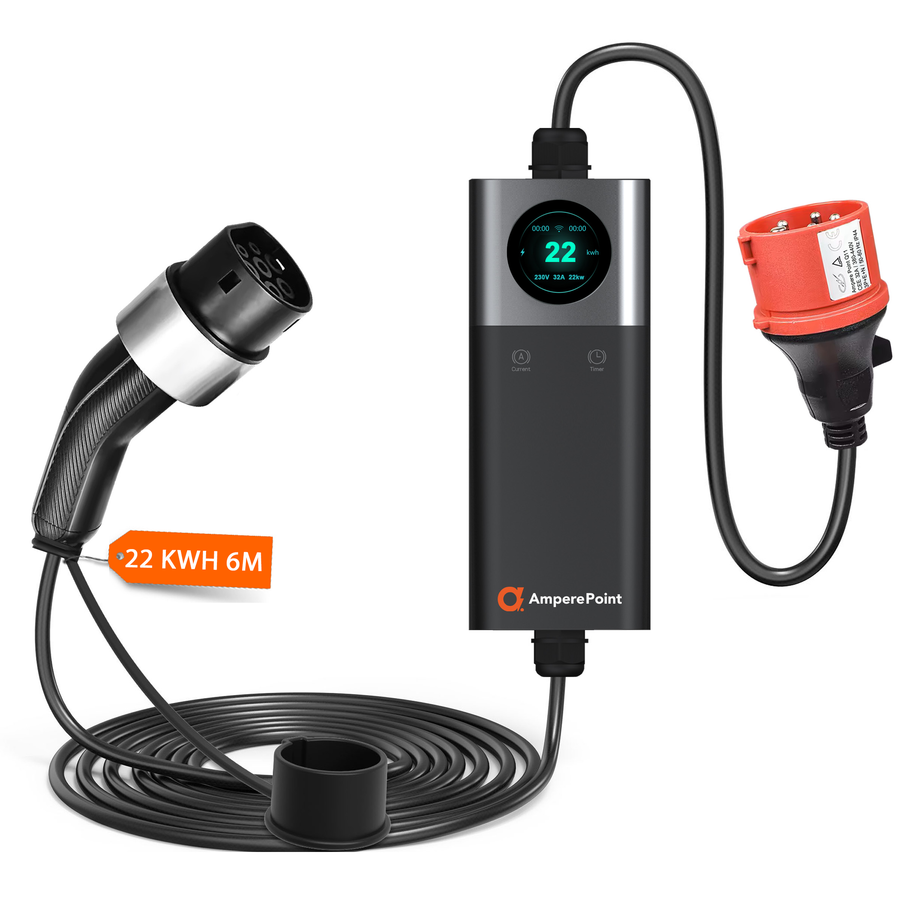 Przenośna ładowarka Q22 (32A, Typ 2, 22kW) aplikacja mobilna